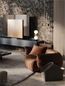 Veioza LED decorativa ceramica mocha, alb, PALLINA
