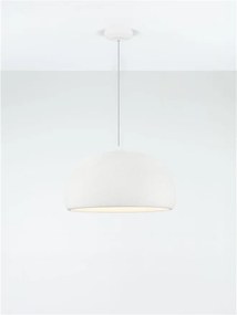 Lustra suspendata cu textura granulata Davo 50cm, alb piatra