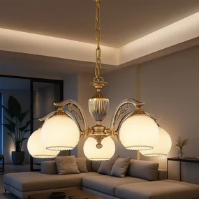 Candelabru din alama cu 5 brate design italian 8600