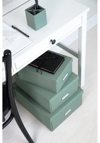 Cutie de depozitare albastru-verde din carton cu capac 34,5x45x18,5 cm Katrin Canvas Paper Laminate – Bigso