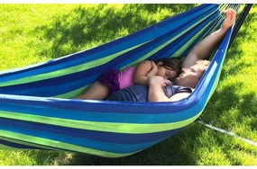 Hamac albastru-verde pentru 2 persoane, HAMMOCK 200x150 cm