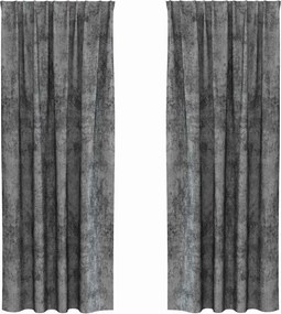 vidaXL Cortine din catifea cu perdele 2 pcs Gri 260 x 140 cm Catifea