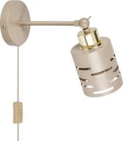 Aplica de perete cu spot și întrerupător ELEN 1xE27/35W/230V bej/auriu