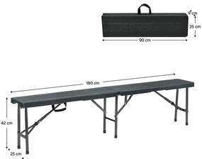 Set de grădină 1+2, ULMER, pliabil, negru