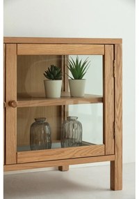 Comodă TV în culoare naturală cu aspect de lemn de stejar 160x50x40 cm Ceci – MOME