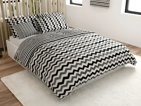 Lenjerie de pat din bumbac Renforce DUNGI alb-negru Dimensiune lenjerie de pat: 70 x 90 cm | 140 x 200 cm