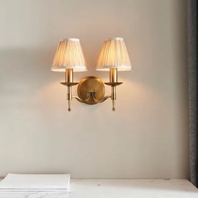 Endon 63654 - Aplica de perete STANFORD 2xE14/40W/230V alamă/bej