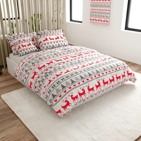 Lenjerie de pat din flanel DEER DREAMS albă Dimensiune lenjerie de pat: 2 buc 70 x 90 cm | 200 x 220 cm