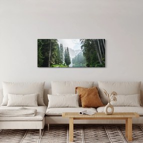Tablou lacului în pădure (120x50 cm)