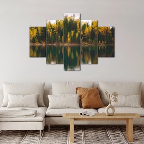Tablou cu lac de pădure (150x105 cm)