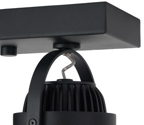 Spot modern negru montat la suprafață, cu LED dimabil inclus, cu 2 lumini - Apollo