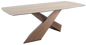 Masa LUX furnir lemn si marmura portelanata Barrel 220x100cm