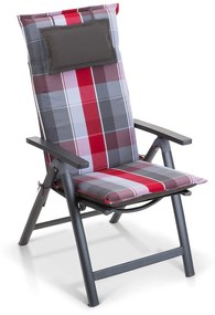 Donau, pernă, pernă pentru scaun, spătar înalt, pernă scaun de grădină, poliester, 50 × 120 × 6 cm, 6 x pernă bancă