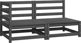 vidaXL Set mobilier de grădină, 2 piese, gri, lemn masiv de pin