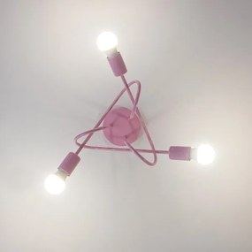 Plafonieră OXFORD 3xE27/15W/230V roz