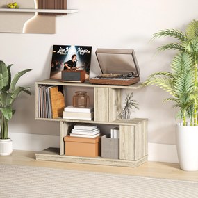 HOMCOM Măsuță de cafea modernă în formă de S cu 4 rafturi 90x30x61 cm Lemn | Aosom Romania