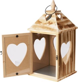 Set de felinare din lemn Inimă, 2 bucăți