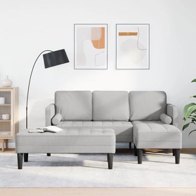 vidaXL Set de canapea 2 pcs Gri de nor 173 x 131 x 67 cm țesătură