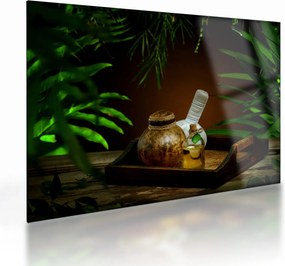Tablou pe sticlă cu obiectele spa (70x50 cm)