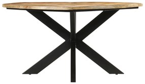 351710 vidaXL Masă de bucătărie, Ø150x76, lemn masiv de mango brut