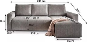 OFERTA Canapea de colt din teracota SMART COSARO, reversibila + 2 perne CADOU Calitatea a II-a