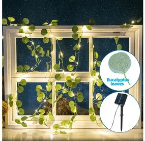 Instalație LED solară Aigostar 100xLED/12m IP65 alb cald eucalipt