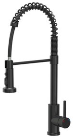 Baterie bucatarie cu dus extensibil Quadron Pop Alice finisaj negru carbon