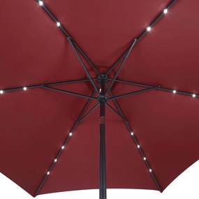 Deuba Umbrelă de soare LED Florida Ø300 cm - roșu