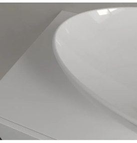Lavoar pe blat, Villeroy&amp;Boch Loop&amp;Friends, material TitanCeram, 56x38cm, fara preaplin, Alb Alpin, 4A470101