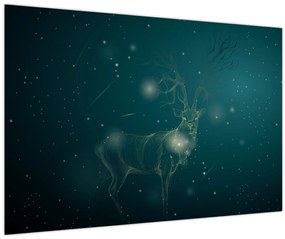 Tablou - Cerb magic noaptea (90x60 cm)