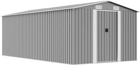 vidaXL Șopron de grădină, 257x489x181 cm, gri, metal