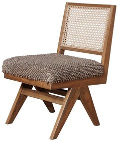 Scaun dining, bej, din lemn de mango si trestie, Edda