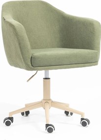 HR832K Scaun Catifea Reiată Premium culoare verde salvie cu Bază Crem