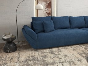 Colțar extensibil dumonde cu ladă de depozitare si sezut confortabil din spuma high-density, Berlin XL Zoom Blue 350x185 cm II