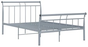 Cadru de pat, gri, 120x200 cm, metal Gri, 120 x 200 cm