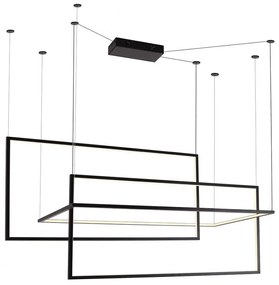 Lustra LED dimabila, XXL suspendata design modern GEOMETRIC negru P0271D MX