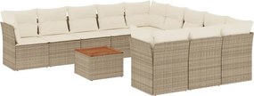 vidaXL Set canapele de grădină cu perne, 12 piese, bej, poliratan
