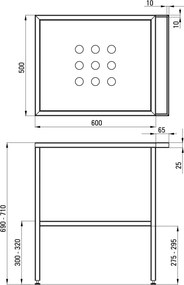 Consolă de baie de sine stătătoare - 66,5x50 cm Finisaj: CST_X60A