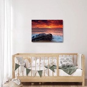 Tablou pe sticlă cu mare (70x50 cm)