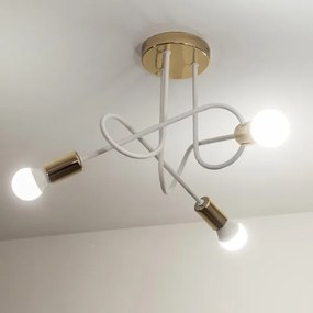 Lustră aplicată OXFORD 3xE27/15W/230V aurie/albă