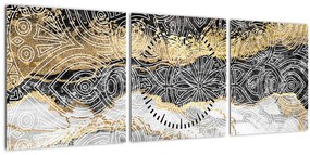 Tablou - Mandala în marmură (cu ceas) (90x30 cm)