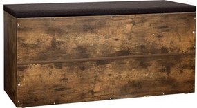 Banca cu spatiu de depozitare TAYLOR 104x30x48 cm, maro rustic