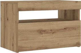 vidaXL Noptiera cu lumini LED Stejar Artisan 60x35x40cm Lemn prelucrat