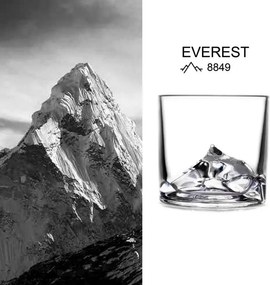Set pahare pentru whisky LIITON 1006964 Everest, 270 ml, 2 buc, Fund 3D Muntele Everest, Transparent