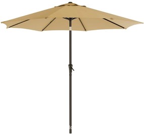 Umbrela rotunda 2.7 m cu mecanism de inclinare,manivela,Crem