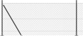 vidaXL Stâlp de gard. Gri 10 x 0,8 m (plasă de 40 x 40 mm) Oțel și PVC