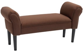HOMCOM Banc Banquette Design Contemporan cu Braţe Curbate Confort Ridicat 102L x 36l x 51H cm Maro | Aosom Romania