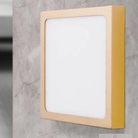Plafoniera LED moderna design slim Lero 30x30cm auriu mat