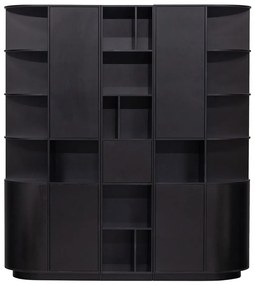 Bibliotecă modulară neagră din lemn masiv de pin 196x210 cm Finca – WOOOD