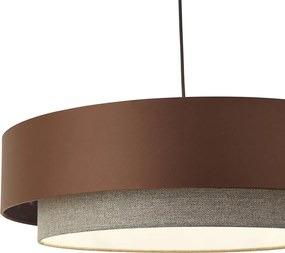 Lampă suspendată modernă bronz închis cu taupe 50cm 3 lumini - Drum Duo